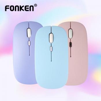 Ratón inalámbrico Bluetooth Fonken 2.4 GHz, modo dual, recargable, mini USB silencioso para Macbook y PC
