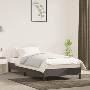 Bañador gris oscuro 90x200 cm en terciopelo Estructura de cama de terciopelo gris oscuro 90x200 cm Vidaxl Gris