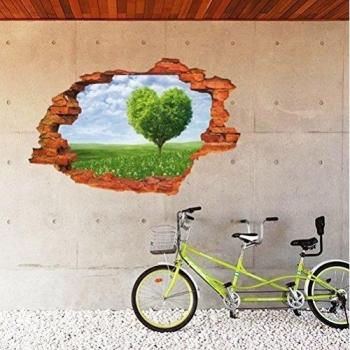Adhesivo decorativo 3D extraíble, diseño de imagen de cielo a través de la pared