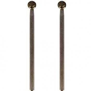 Dremel 7105 - Puntos de bola de diamante 4,4 mm, juego accesorios 2 muelas para herramienta rotativa para grabar, tallar y retocar madera, porcelana, cerámica, vidrio, cuero, plástico