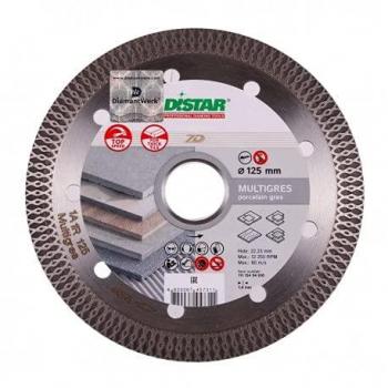 Disco de corte de diamante DISTAR 1A1R Multigres 125 mm, para cerámica, gres, mármol y granito, clase industrial, altura de segmento 10 mm