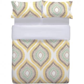 Funda Nórdica Alaya 100% Algodón 200 Hilos Cierre con Botones 200x200 cm para Cama de 120 cm