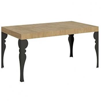 Mesa extensible Paxon 90x160/264 cm Roble Natural con Estructura Antracita