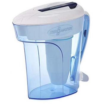 ZeroWater 12 Cup Water Filter Jug | Everyday Use Water Jug with 5 Stage Filtration System, Water Quality Meter and Water Filter Cartridge Included, 2.8 litres