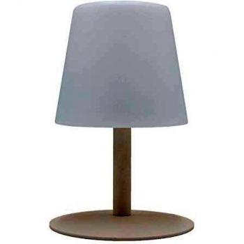 Lámpara de mesa inalámbrica LED STANDY MINI Crema con pie de acero y base blanco cálido/frío - 25 cm