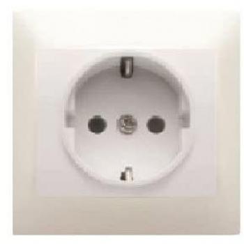 Base 2P+TT Lateral Seguridad con Placa Coral Blanca BJC (Embalaje de 10 Unidades)