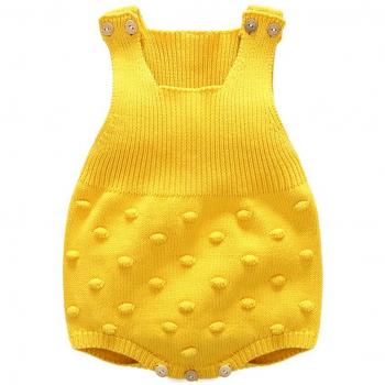 Recién Nacido Bebé Niñas Una Pieza De Punto Halter Body De Bebé Mono Ropa Trajes Amarillo 80