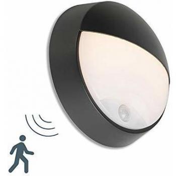 Aplique exterior negro LED con sensor de movimiento IP54 - HORTUS