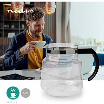 Jarra de vidrio Nedis 1.2L compatible con Moccamaster K/KB/10PL/Excellent 10S - Negro
