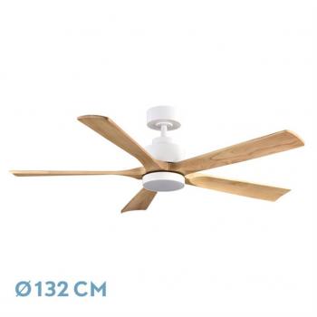 Ventilador DC Cairo 24W Blanco/Haya 5 Aspas