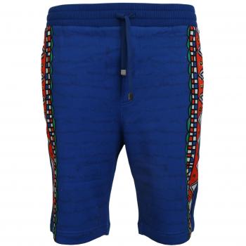 Dolce & Gabbana Blue Cotton Printed Bermuda Shorts - IT44 | XS