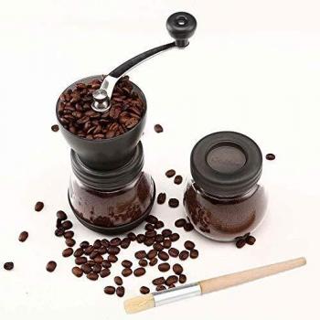 Molinillo de Café, Cooko Molinillo de café manual, Mini Molino de Café Profesional Molinillo de Manivela con Rebabas de Cerámica para Café Espresso