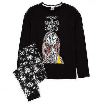 Conjunto de pijamas largos para mujer Pesadilla antes de Navidad Jack Skellington Negro/blanco L