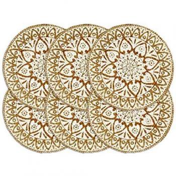 vidaXL Round Jute Placemats 6 pcs White 38 cm
