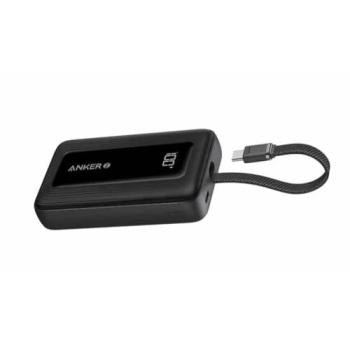 Batería Externa Anker Zolo 10000 mAh 30W con Cable USB-C Integrado Negra