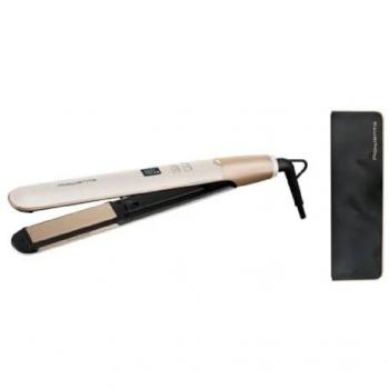 Plancha de Pelo Rowenta Edición Limitada con Revestimiento de Cerámica Avanzado, 230ºC, 8 Niveles de Temperatura y Función Iónica Beige