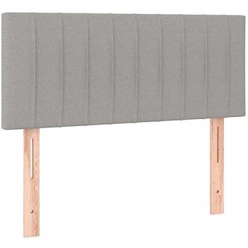 Cabecero con luces LED de tela gris claro 80x5x78/88 cm