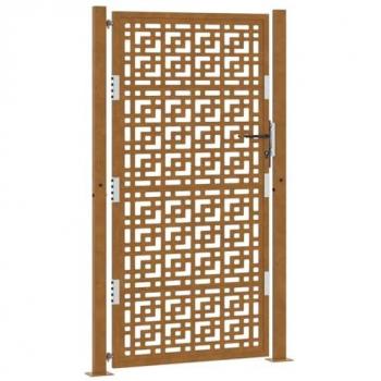 Weather-Resistant Steel Garden Gate 105x180 cm - Cross Design, Lockable & Easy Assembly