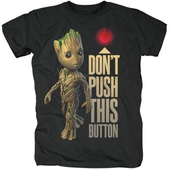 Guardianes De La Galaxia 2 - Groot - Button Hombre Camiseta Negro S 100% algodón Regular