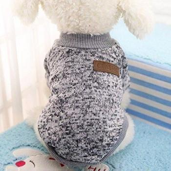 Idepet - Ropa para mascotas: jersey de forro polar para perros y gatos, S, Gris