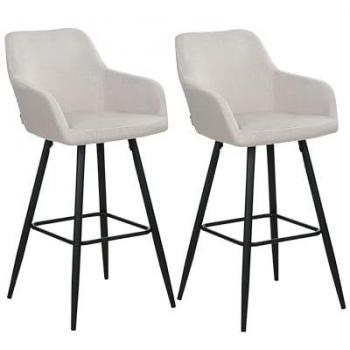 Conjunto de 2 sillas de bar modernas en terciopelo gris pardo con patas de metal Casmalia