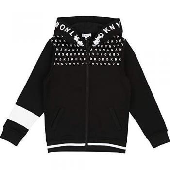 DKNY - Sudadera con capucha - para niño negro/blanco 8 años