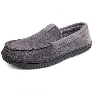 Zizor Zapatillas de casa para hombre de tipo mocasín con espuma, Pantuflas cerradas cómodas invierno o verano, Púrpura Claro, 46EU