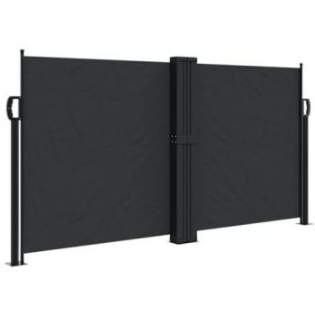 Toldo lateral retráctil negro 120x1000 cm con protección UV, pantalla de privacidad independiente, ideal para jardín, patio, terraza y balcón