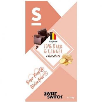 Chocolate Negro 70% con Jengibre Sin Gluten 100g Sweet Switch
