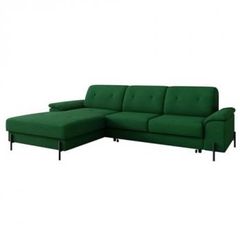 Sofá rinconero Comfivo 133, función de descanso, caja de ropa de cama, 268x185x90cm