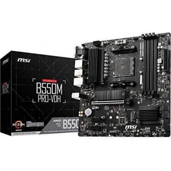 MSI B550M Pro-VDH Placa Base, AMD Ryzen 3000 3rd Gen AM4, DDR4, M.2, USB 3.2 Gen 1, Front Type-C, HDMI, Micro ATX