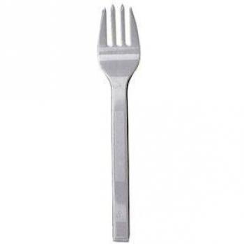 TENEDOR DE PLASTICO BLANCO PAQUETE DE 100