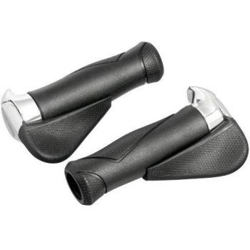 Ergotec MF1 - Puños para manillares de Bicicleta, Color Negro y Plateado