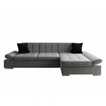 Sofá rinconero Comfivo 152, Magic Velvet, Función de descanso y caja de ropa de cama, 278x161x76cm