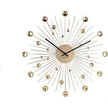 Reloj de pared Karlsson Sunburst cristal grande redondo metálico 50 cm