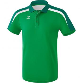Erima Liga 2.0 Short Sleeve Polo Shirt for Children, Smaragd / Evergreen / White, Size 164 cm, Unisex