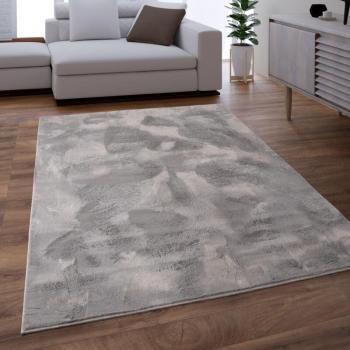 Alfombra Salon Pelo Largo Lavable Suave Felpa Gris 100x200 cm