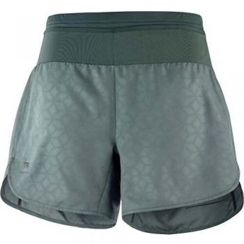 SALOMON Agile Short W Shorts Deportivos 2-en-1 con Slip Integrado, Mujer, Gris