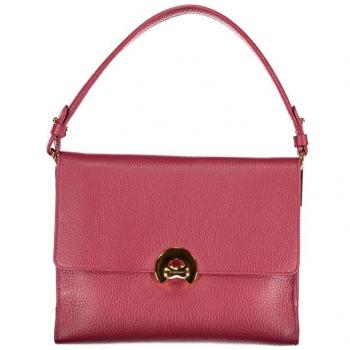 Coccinelle Pink Leather Handbag with Multiple Compartments, Detachable Shoulder Strap, ONE SIZE