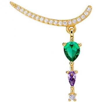 Pendiente trepador Earcandy Jackie de plata bañado en oro amarillo 18k