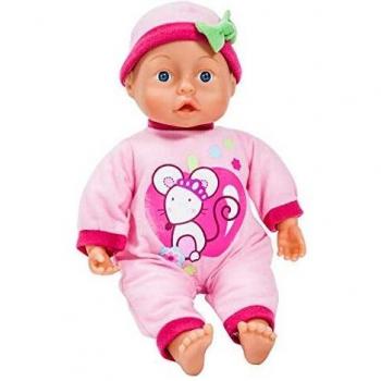 Interactive First Words Baby Doll - 33cm Pink with Sounds and Pacifier