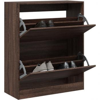 Zapatero Armario Estantería para Zapatos de Madera de Ingeniería Color Blanco, Gris Hormigón, Gris Sonoma 80x34x96,5 cm Marrón Roble