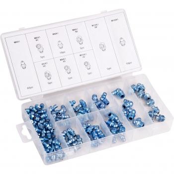 110pc Métricas hidráulico Grease Nipple pistola de engrase M6M8M10con almacenamiento caso