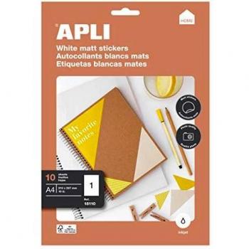Apli Etiquetas Home Blancas Mate 210 x 297mm 10 Hojas