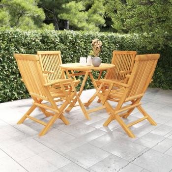 5-Piece Solid Teak Wood Garden Dining Set