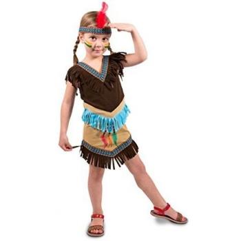 Vestido de indígena americana con cinta de pelo para niña, 98/116