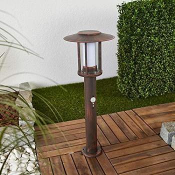 Farola LED Pavlos de 55 cm en color óxido con sensor de movimiento