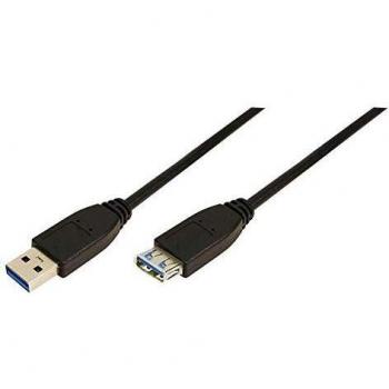 Cable de extensión USB 3.0 LogiLink, conector macho a hembra, negro, 3 metros