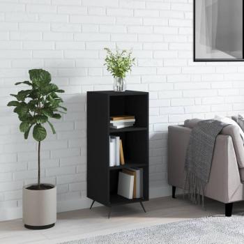 Estantería negra de madera multicapa 34.5x32.5x90 cm