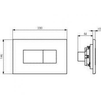 Placa de descarga Ideal Standard Solea P2, 230x146x10mm, Doble botón, color negro R0110A6